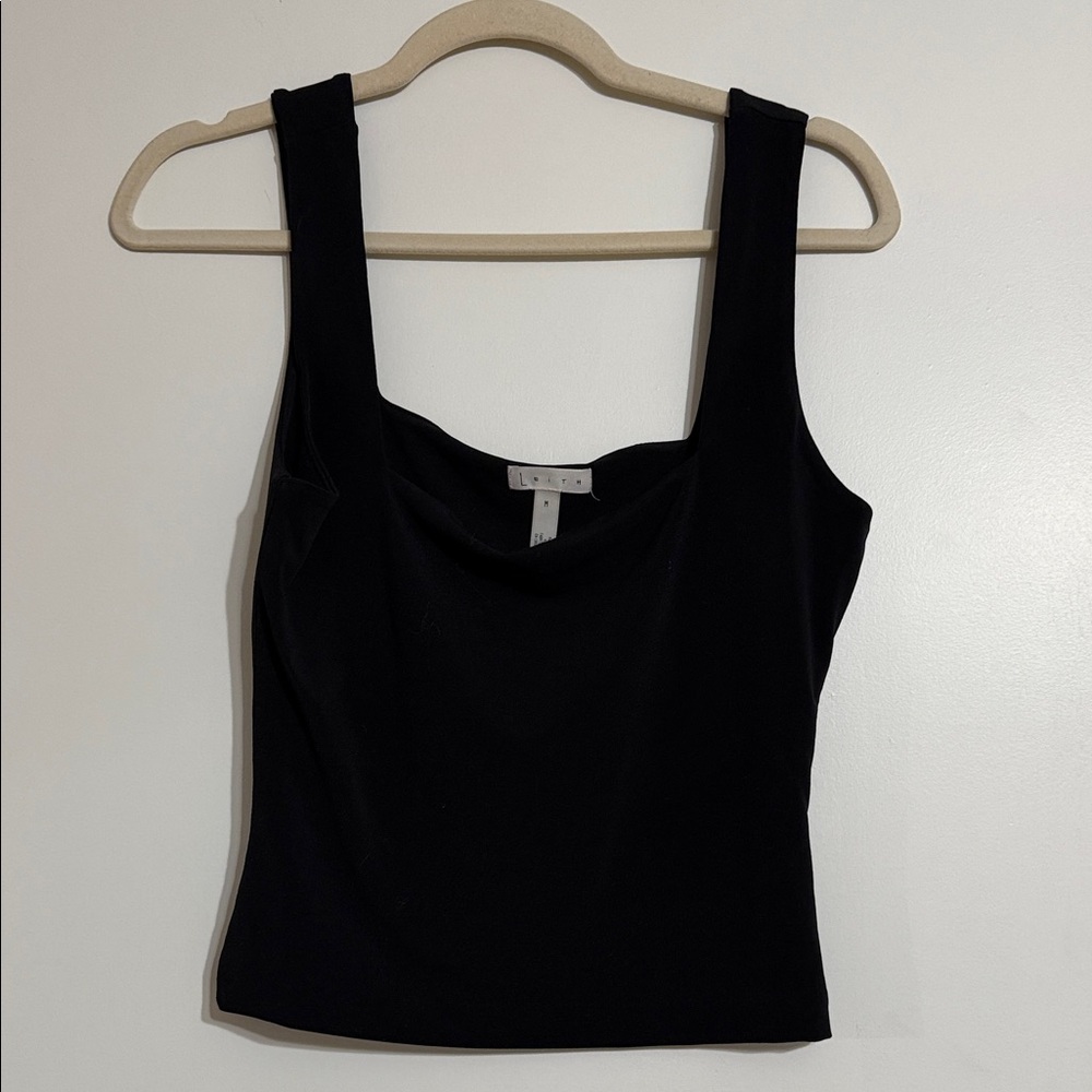 Leith square neck Black Camisole Top